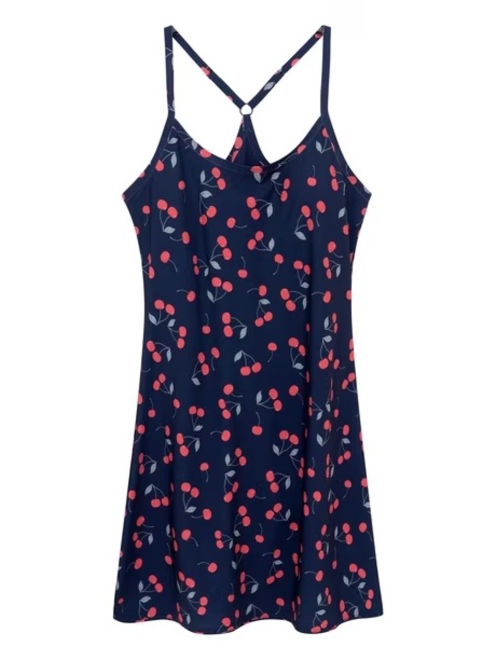 Outdoor Voices Navy Dress with Cherry Print